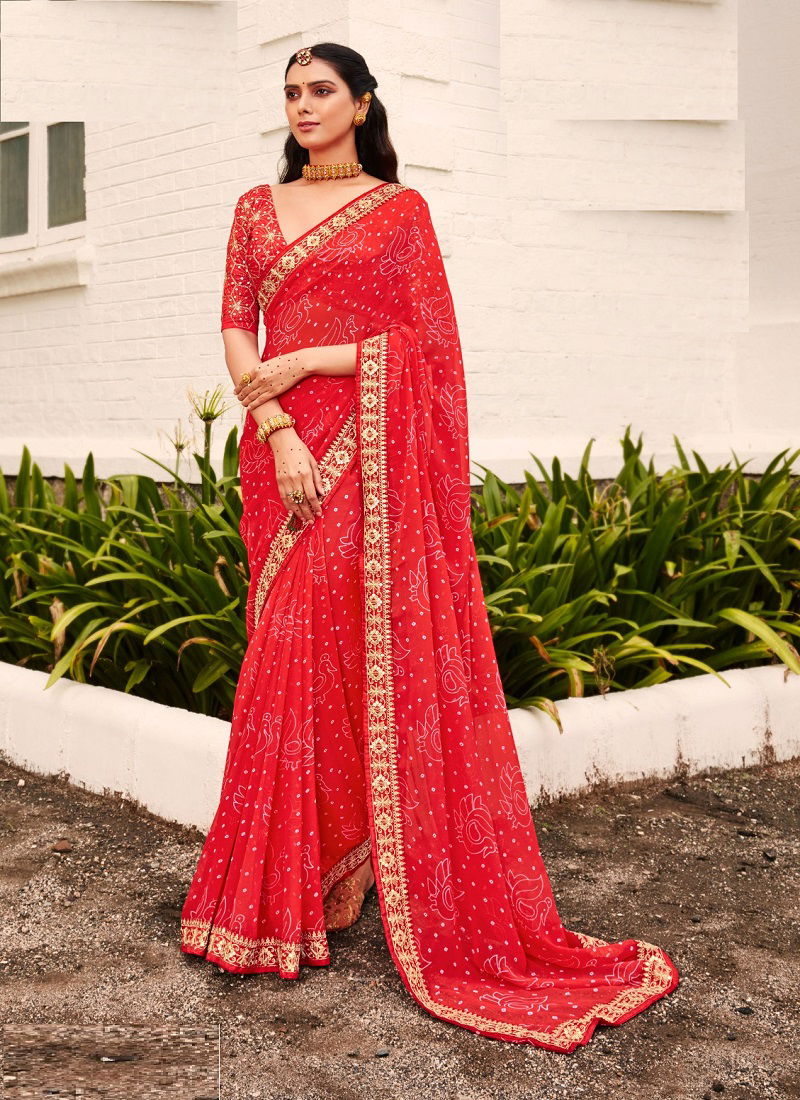 Stavan Vihana Vol 4 Bandhni Printed Sarees Catalog
